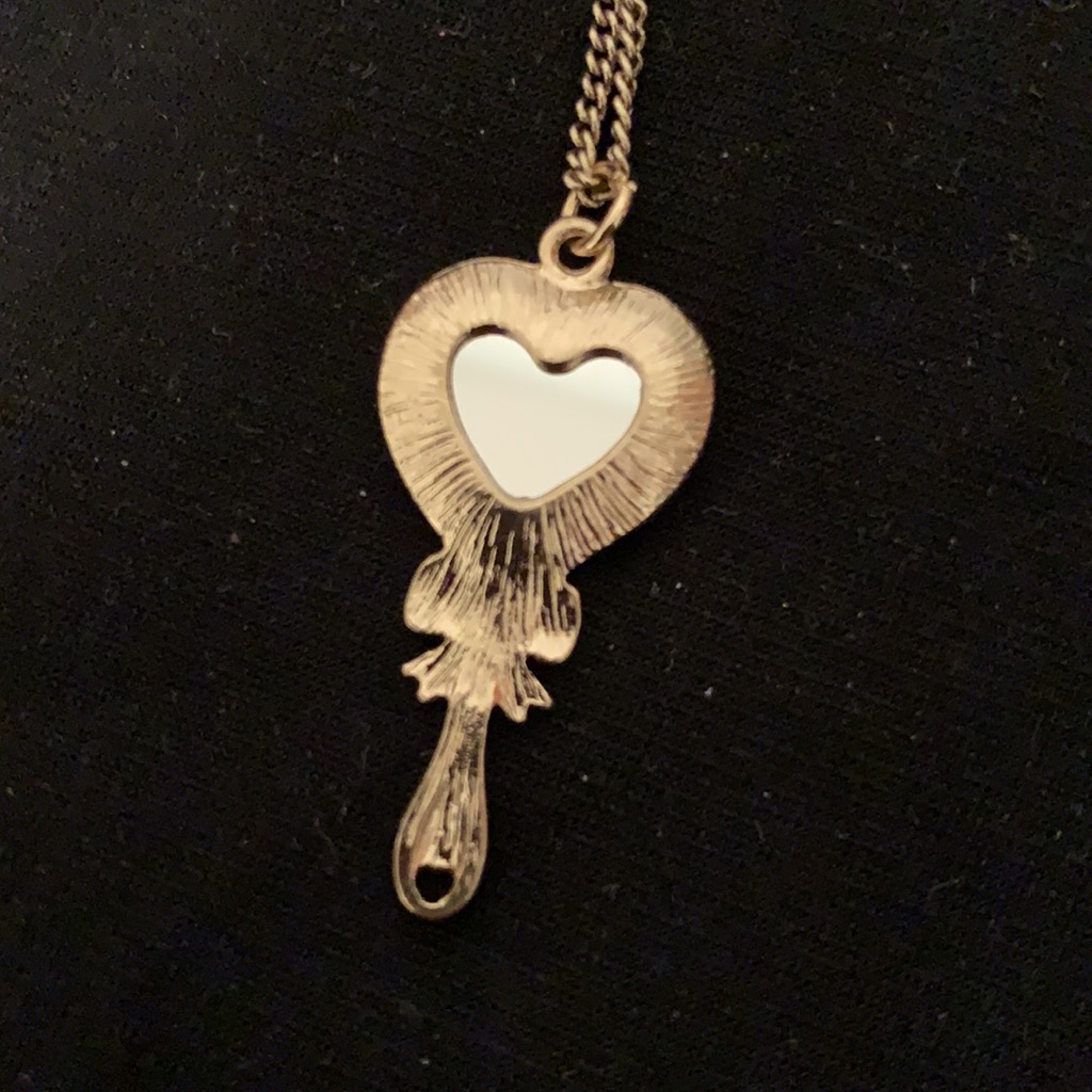 Gold Tone Mirror Necklace 16